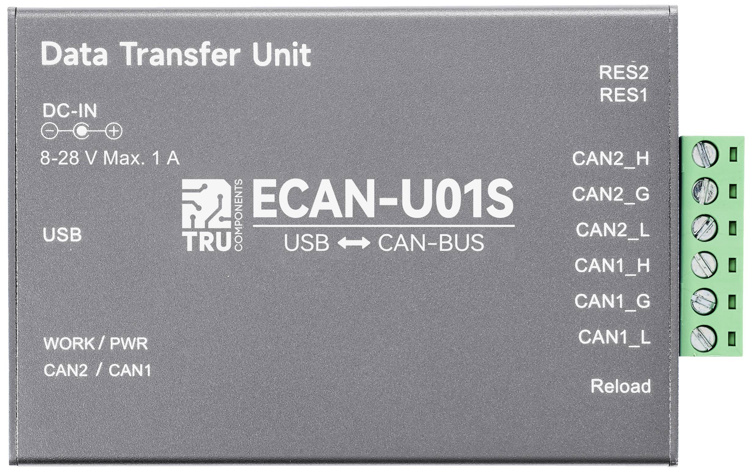 TRU COMPONENTS TC-ECAN-U01S CAN Umsetzer USB, CAN Bus 8 V/DC, 28 V/DC 1St.