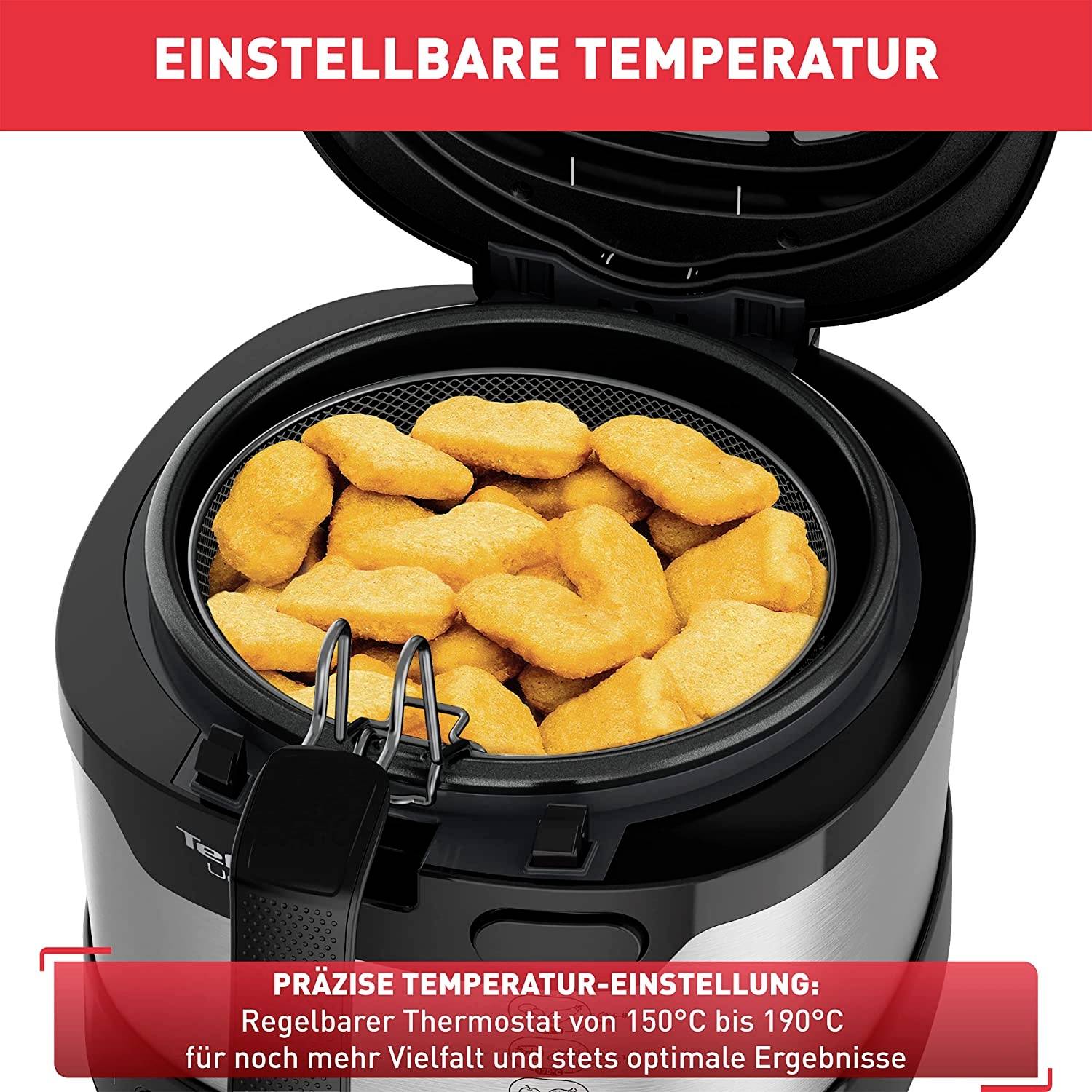 Tefal FF215D Fritteuse 1 kg 1600 W Edelstahl, Schwarz