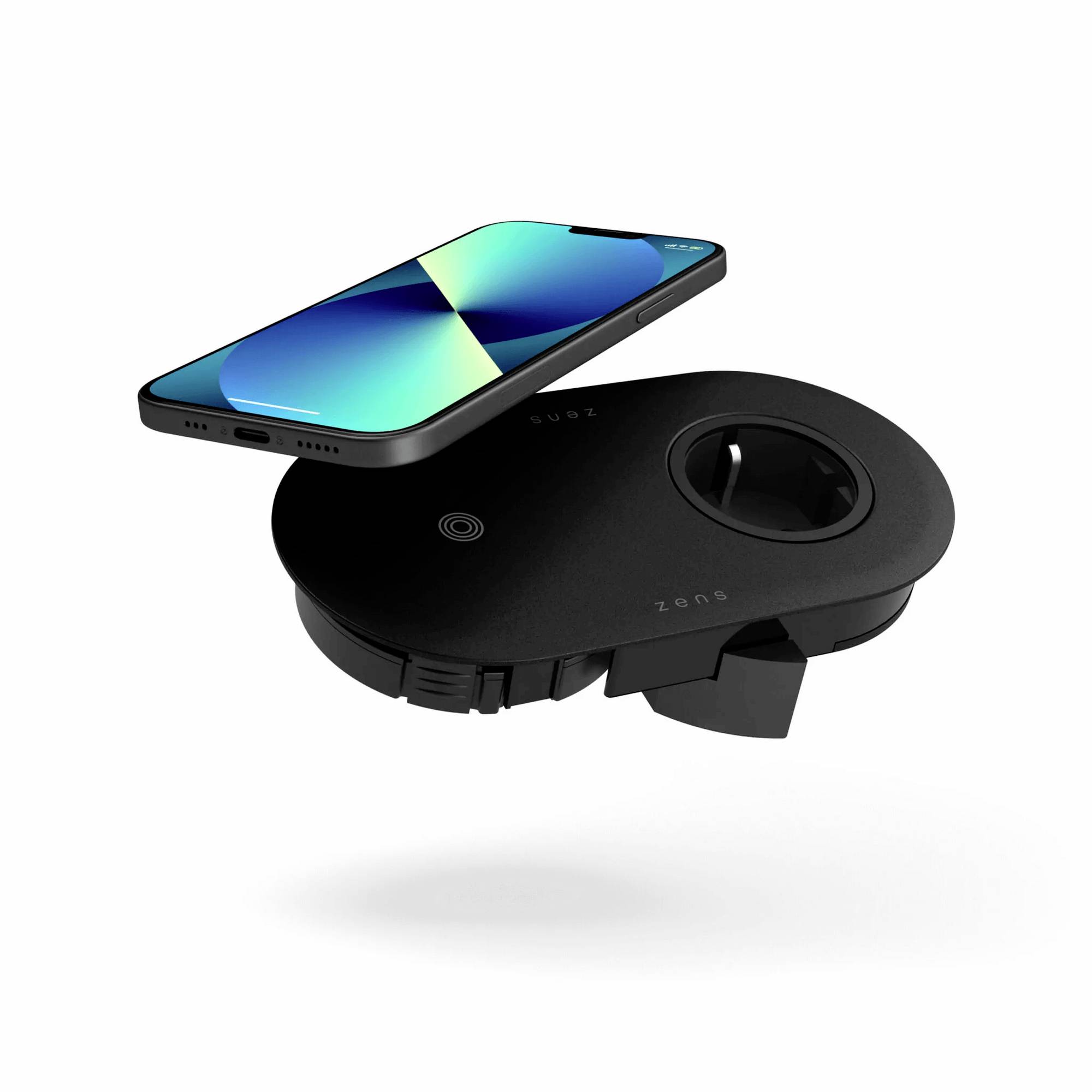 ZENS Induktions-Ladegerät DIY PuK Combi ZEPC01B/EU1 Ausgänge Induktionslade-Standard, Netz-Buchse Schwarz