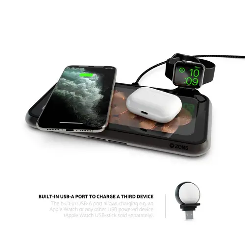 ZENS Induktions-Ladegerät Liberty Series Glass Edition Wireless Charger ZEDC09G/00 ZENS Induktions-Ladegerät Liberty Series Glass Edition Wireless Charger ZEDC09G/00