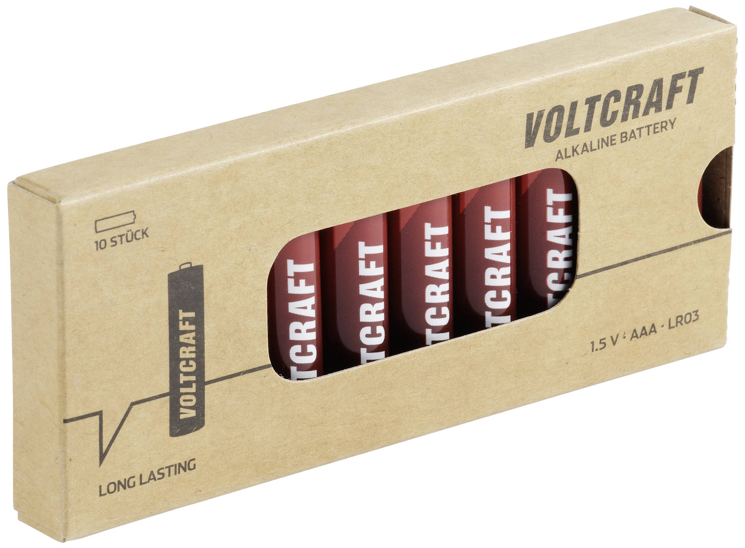 VOLTCRAFT Industrial LR03 Micro (AAA)-Batterie Alkali-Mangan 1350 mAh 1.5V 10St.