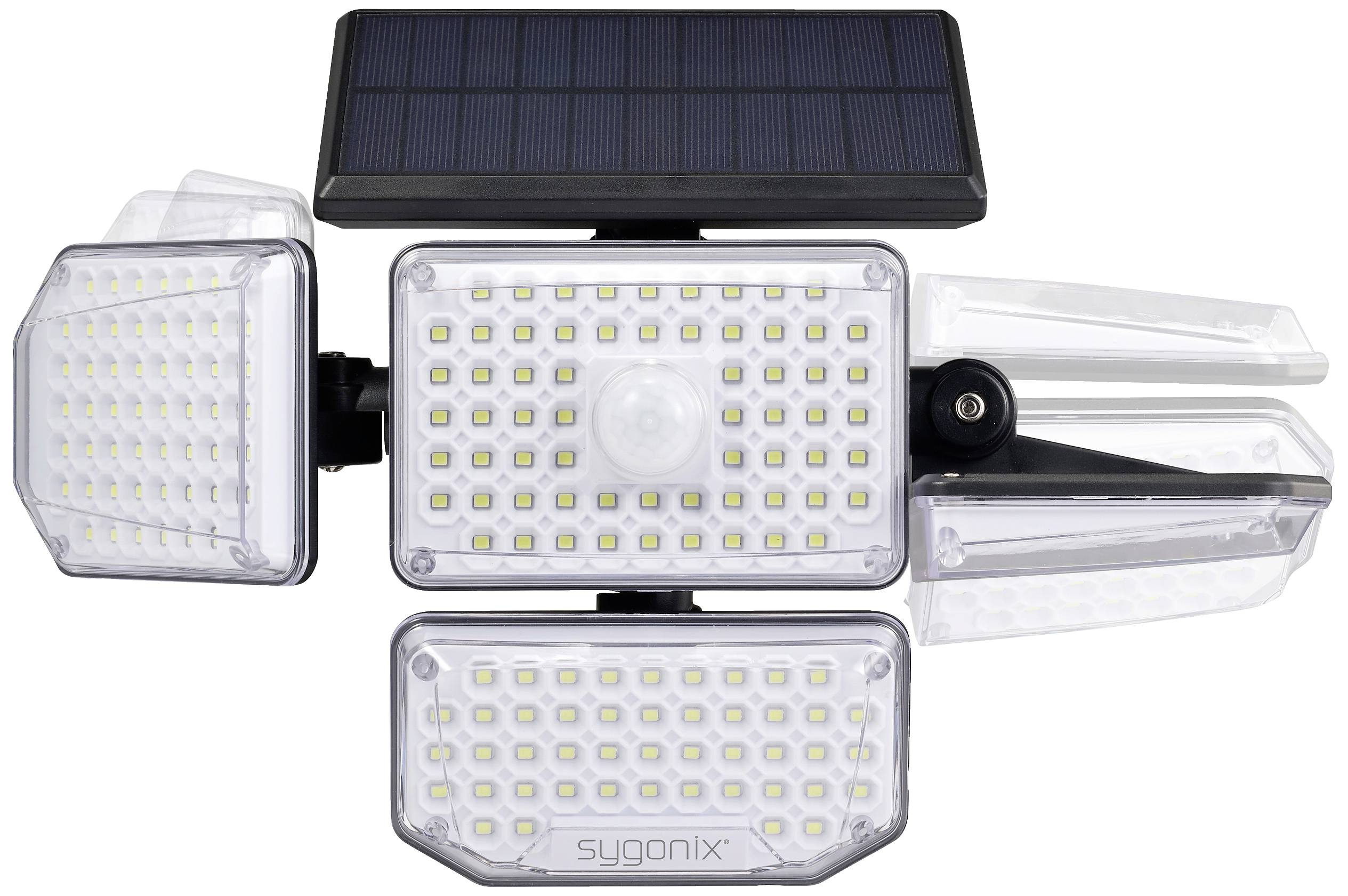 Sygonix SY-5626568 Solar-Außenwandleuchte mit Bewegungsmelder LED 1.265W Schwarz