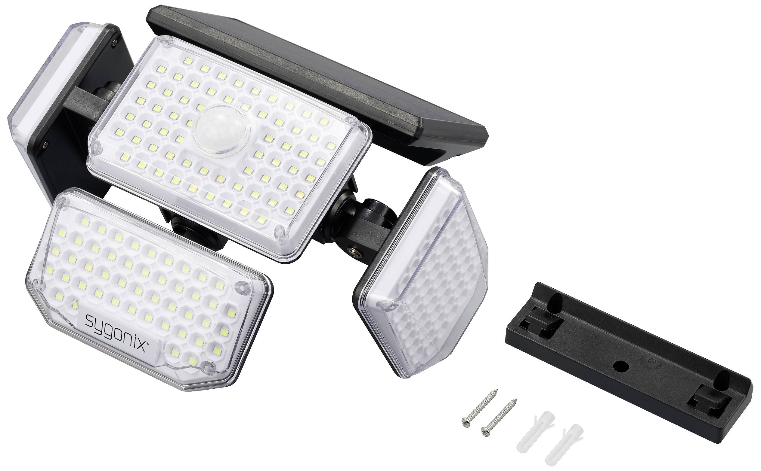 Sygonix SY-5626568 Solar-Außenwandleuchte mit Bewegungsmelder LED 1.265W Schwarz