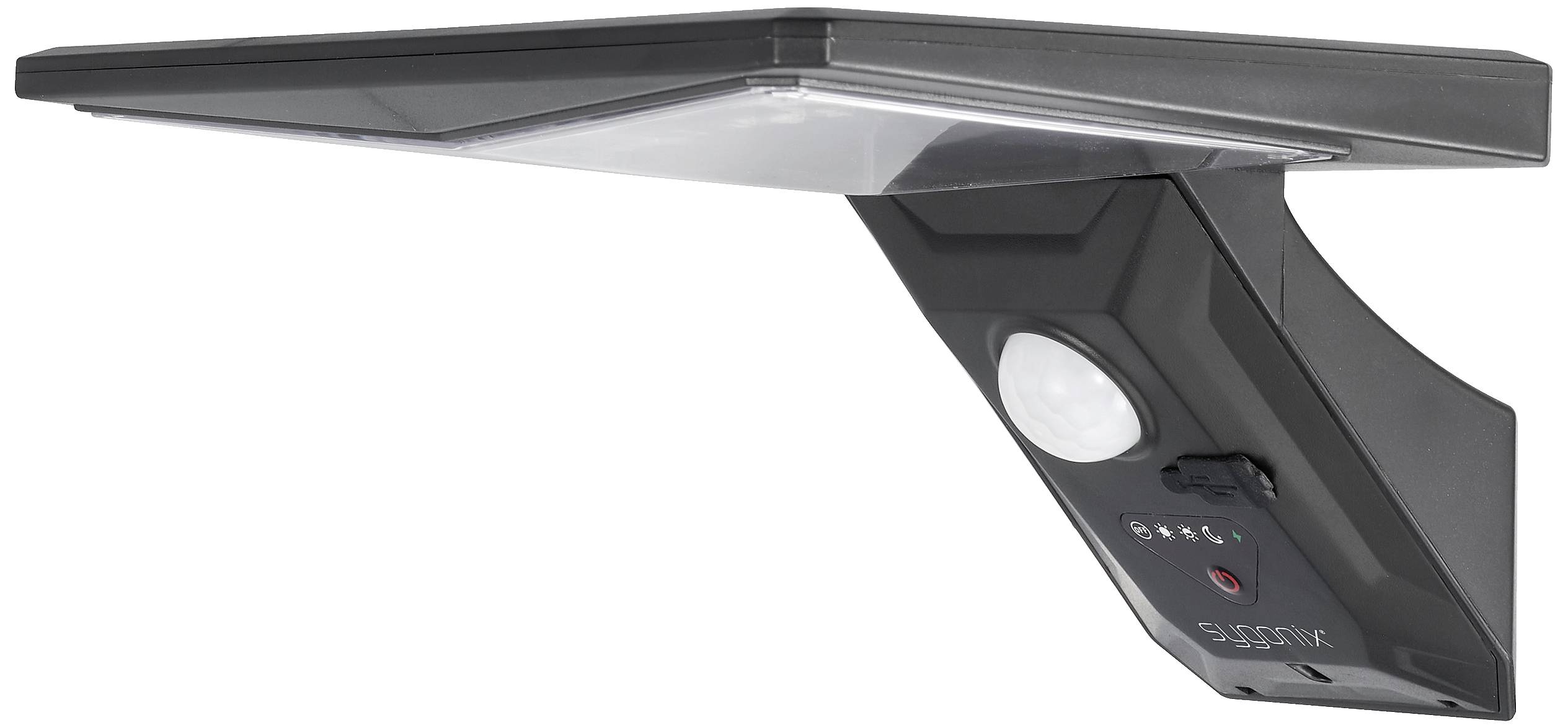 Sygonix SY-5626570 Solar-Außenwandleuchte mit Bewegungsmelder LED LED fest eingebaut 6W Schwarz