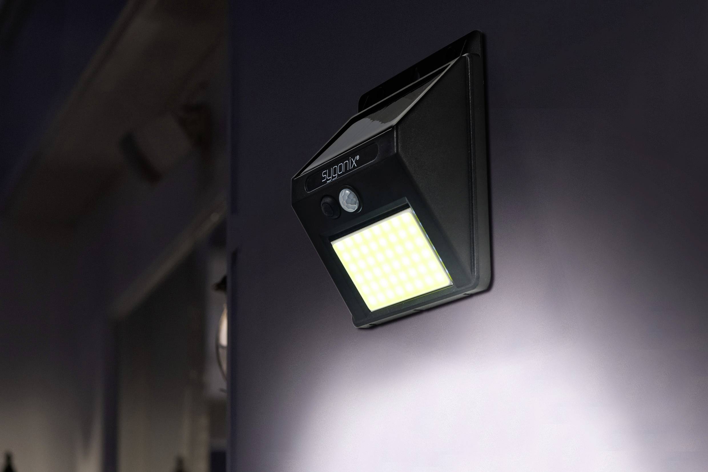 Sygonix SY-5626572 Solar-Wandstrahler mit Bewegungsmelder LED LED fest eingebaut 0.5W Schwarz