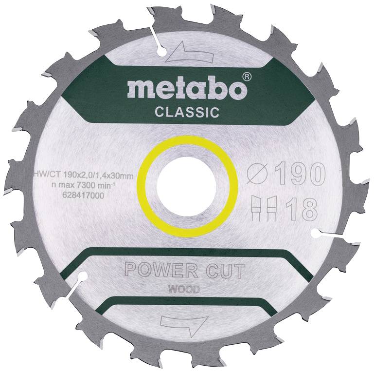 Metabo 628417000 Kreissägeblatt 190 x 30 mm Zähneanzahl: 18 1 St.