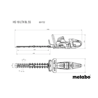 Metabo HS 18 LTX BL 55 Akku Heckenschere ohne Akku, ohne Ladegerät 1080mm Metabo HS 18 LTX BL 55 Akku Heckenschere ohne Akku, ohne Ladegerät 1080mm