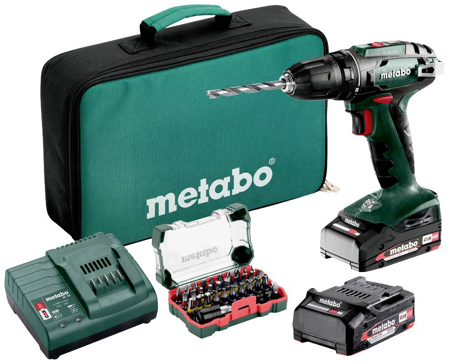 Metabo 602207930 Akku-Bohrschrauber 18V 2Ah LiHD bürstenlos, inkl. Koffer, ohne Akku, ohne Ladegerät