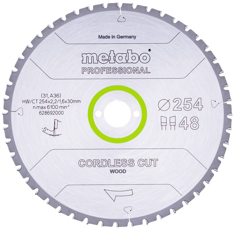 Metabo 628692000 Kreissägeblatt 254 x 30 mm Zähneanzahl: 48 1 St.