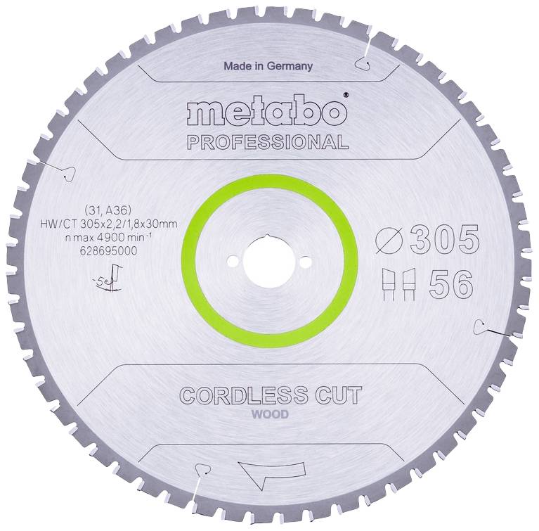 Metabo 628695000 Kreissägeblatt 305 x 30mm Zähneanzahl: 56 1St.