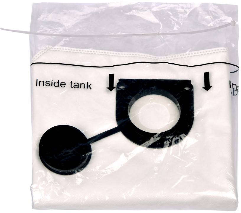 Eine weiße Verpackung enthält ein gefaltetes weißes Tuch und eine schwarze, kreisförmige Abdeckung.