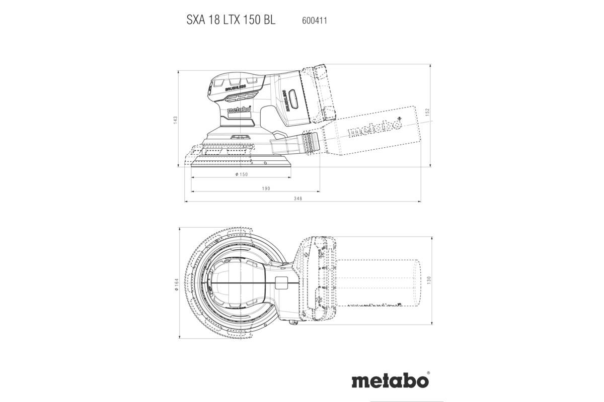Metabo 600411840 Akku-Exzenterschleifer bürstenlos, inkl. Koffer, ohne Akku, ohne Ladegerät 18 V Ø