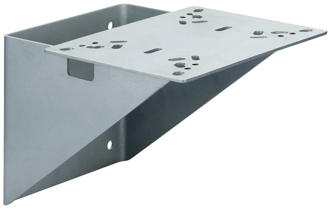 Metallwinkelhalterung mit vorgebohrten Löchern, geeignet zur Befestigung von Regal- oder Tischplatten an Wänden.