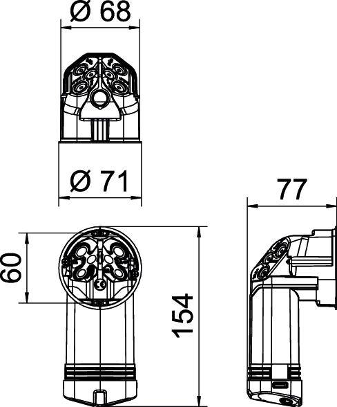 OBO Bettermann 2003828 Elektronikdose halogenfrei (Ø x L) 68mm x 154mm 10St.