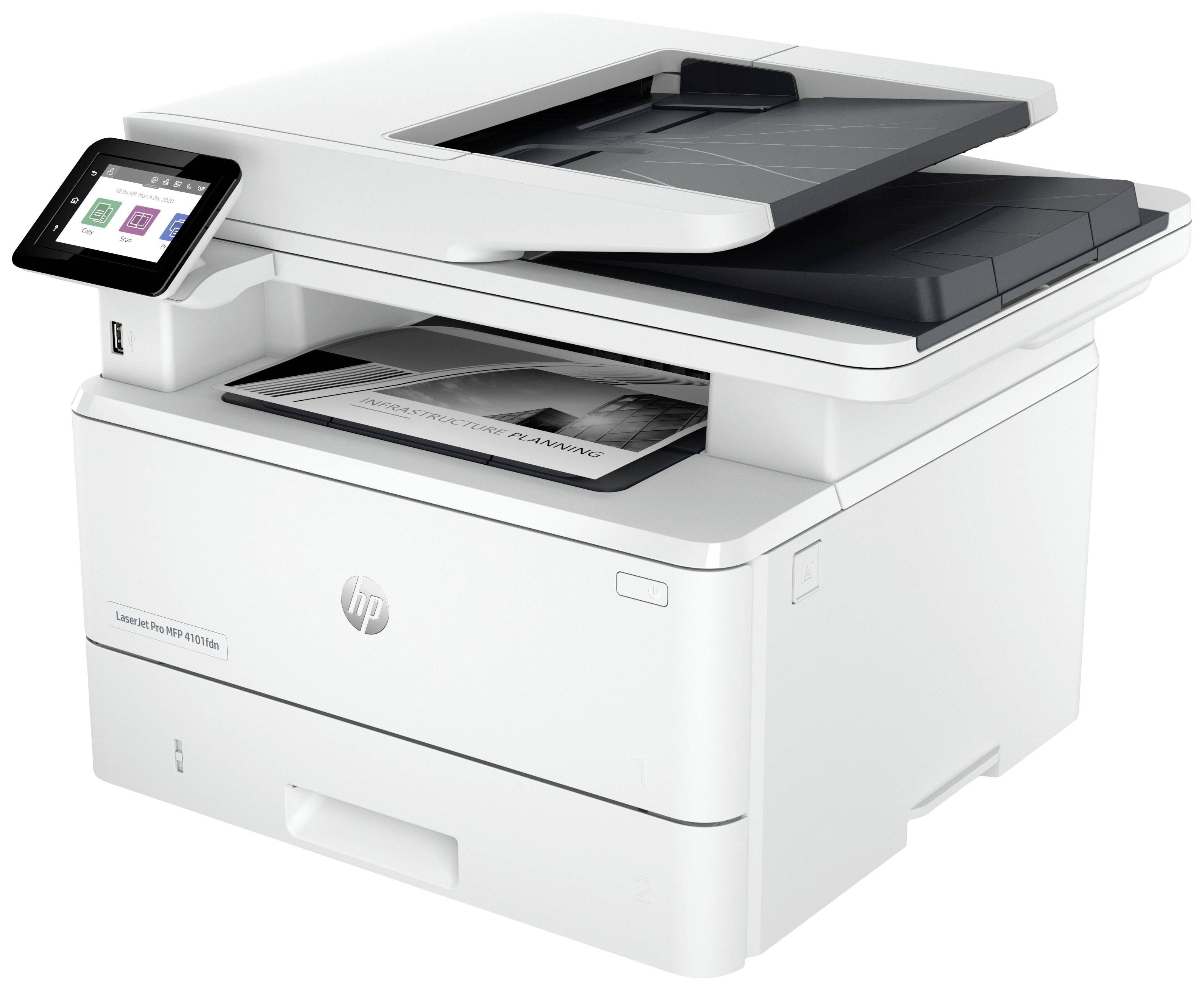 HP Laserjet Pro MFP 4102fdwe Schwarzweiß Laser Multifunktionsdrucker A4 Drucker, Scanner, Kopierer, Fax Bluetooth®, Duplex, LAN