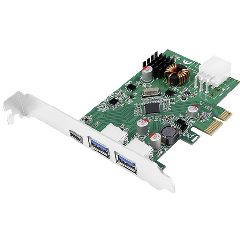 LogiLink PC0090 2+1 Port USB 3.2 Gen 1-Controllerkarte USB-C®, USB-A PCIe