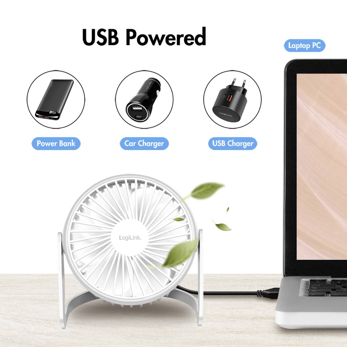LogiLink UA0402 USB-Ventilator (B x H x T) 140 x 115 x 147mm