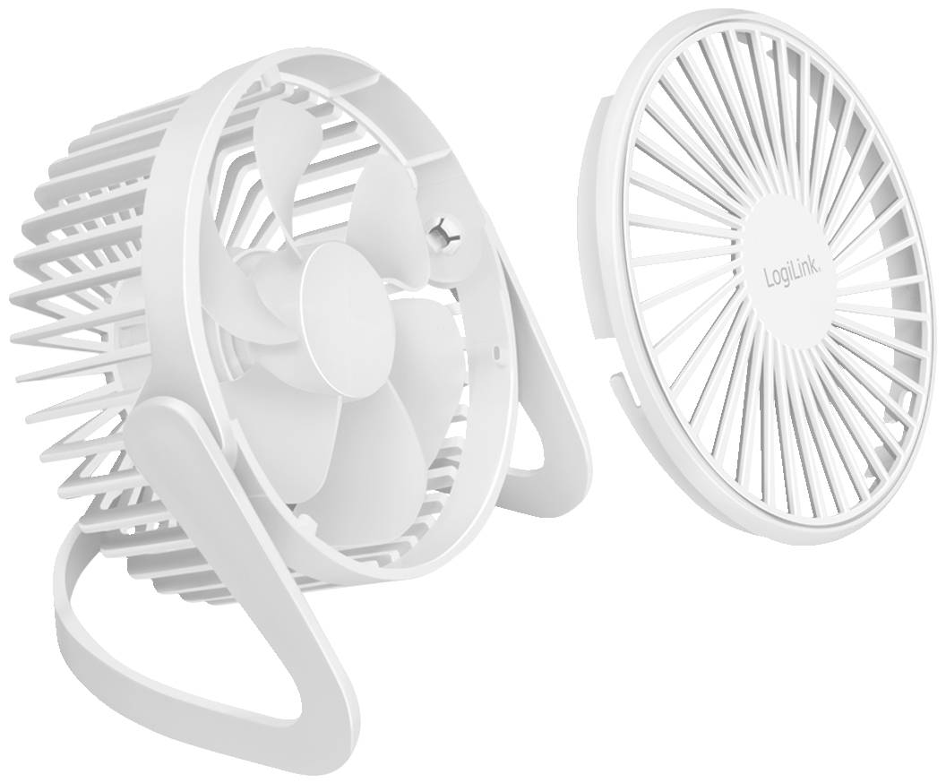 LogiLink USB-Schreibtischventilator, 12,7 cm, 30 dB, weiß