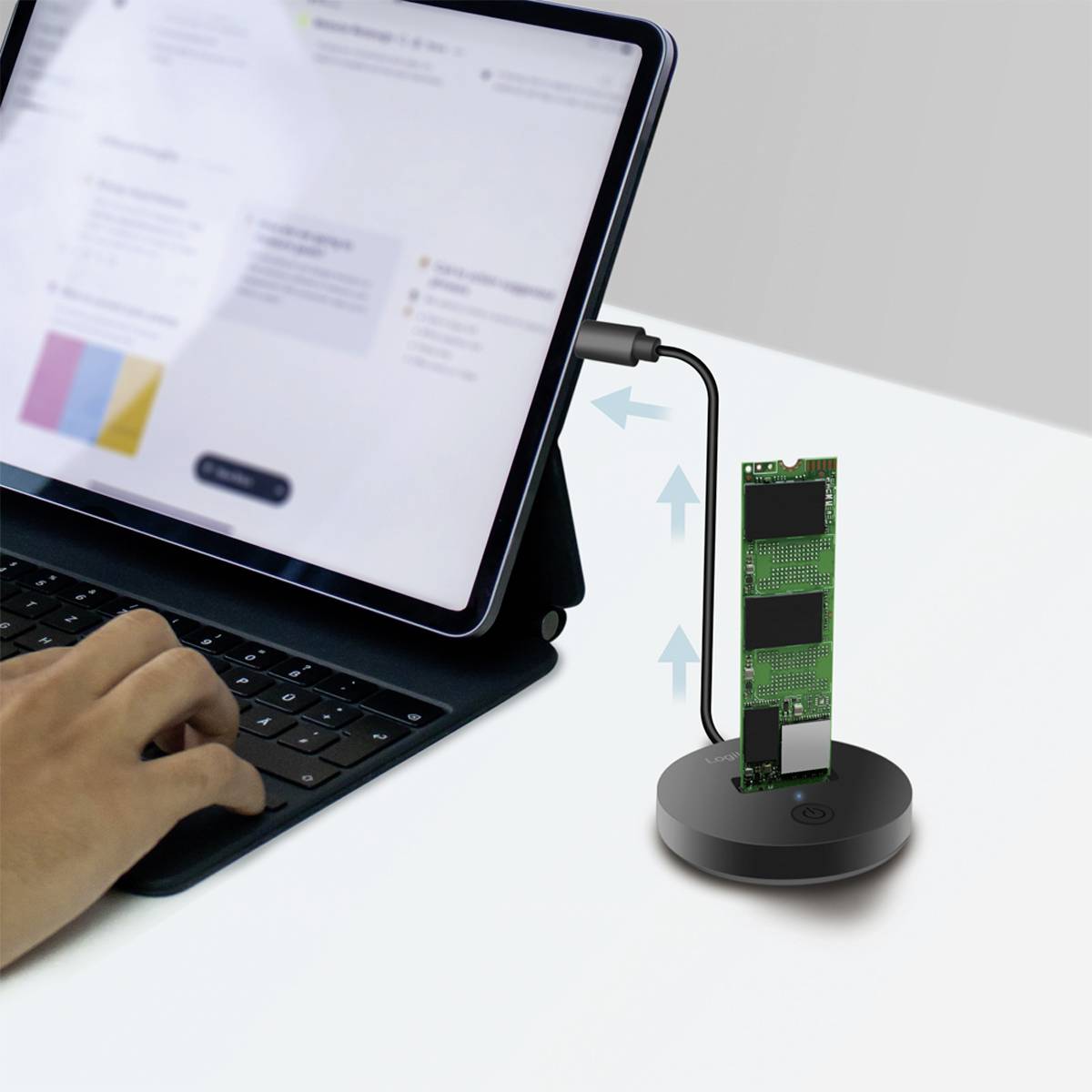 LogiLink QP0032 USB-C® (USB 3.2 Gen 2) M.2 PCIe NVMe 1 Port Festplatten-Dockingstation