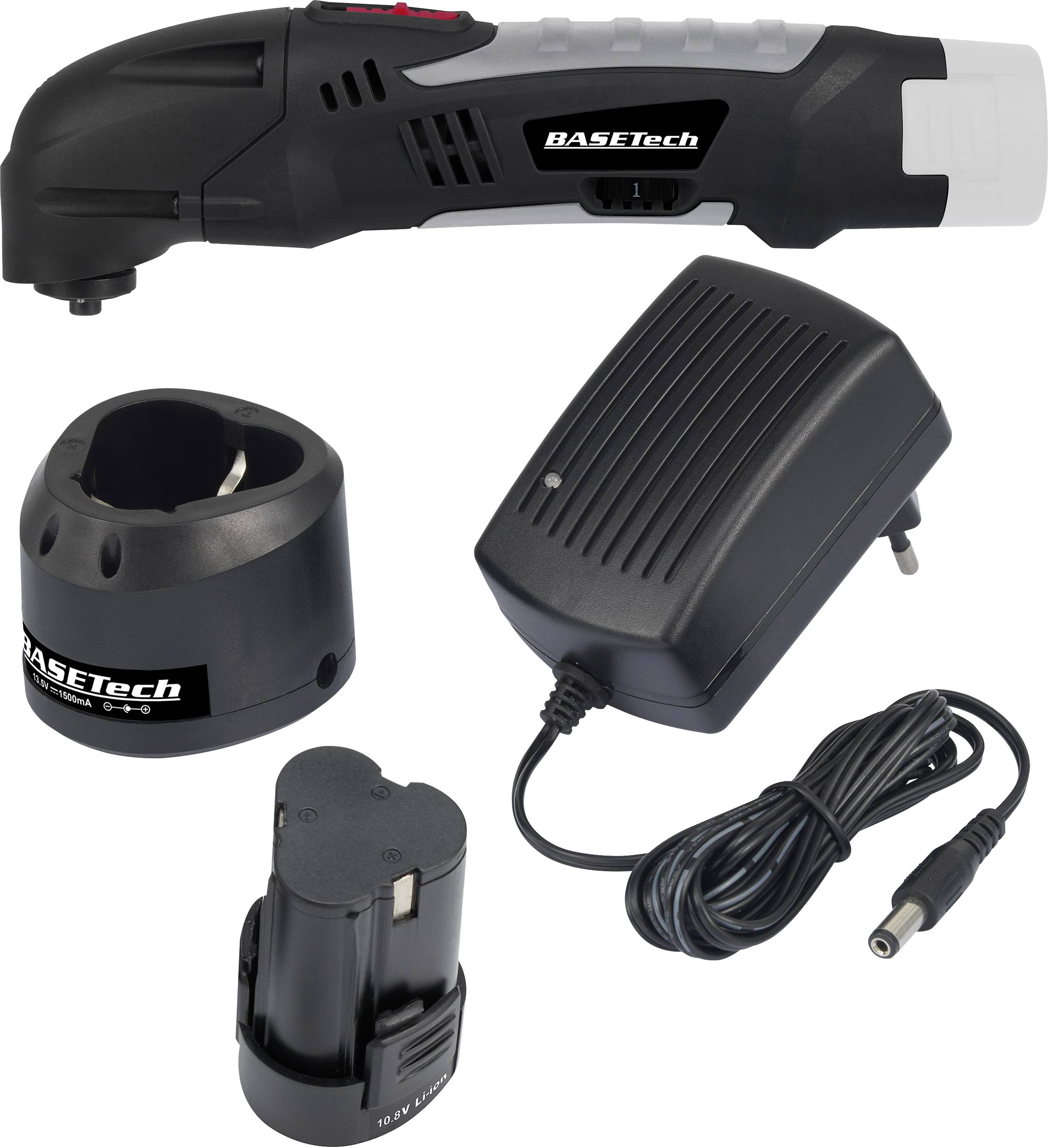 Basetech 1664134+1493004+1761445 Akku-Multifunktionswerkzeug inkl. Akku, inkl. Ladegerät 3teilig 10.8V 1.5Ah Anzahl mitgelieferte