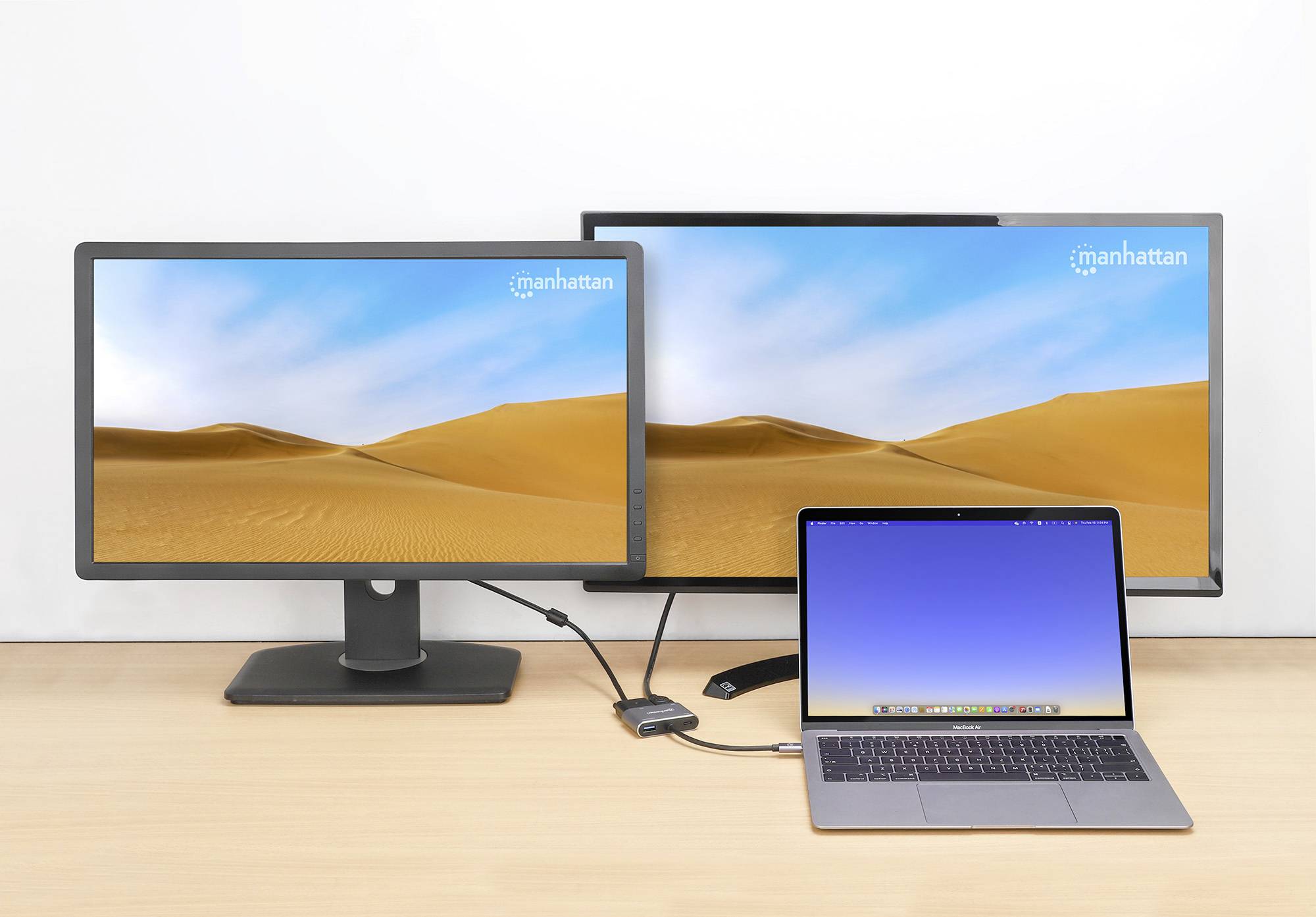 Manhattan USB-C® Dockingstation USB-C to HDMI &amp; VGA 4-in-1 Docking-Konverter Passend für Marke Dockingstations: Universal USB-C® Power Delivery