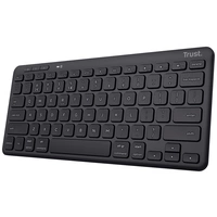 Trust Lyra Compact Bluetooth®, Funk Tastatur Deutsch, QWERTZ Schwarz Wiederaufladbar, Geräuscharme Tasten, Spritzwassergeschützt Trust Lyra Compact Bluetooth®, Funk Tastatur Deutsch, QWERTZ Schwarz Wiederaufladbar, Geräuscharme Tasten, Spritzwassergeschützt
