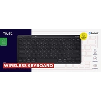Trust Lyra Compact Bluetooth®, Funk Tastatur Deutsch, QWERTZ Schwarz Wiederaufladbar, Geräuscharme Tasten, Spritzwassergeschützt Trust Lyra Compact Bluetooth®, Funk Tastatur Deutsch, QWERTZ Schwarz Wiederaufladbar, Geräuscharme Tasten, Spritzwassergeschützt