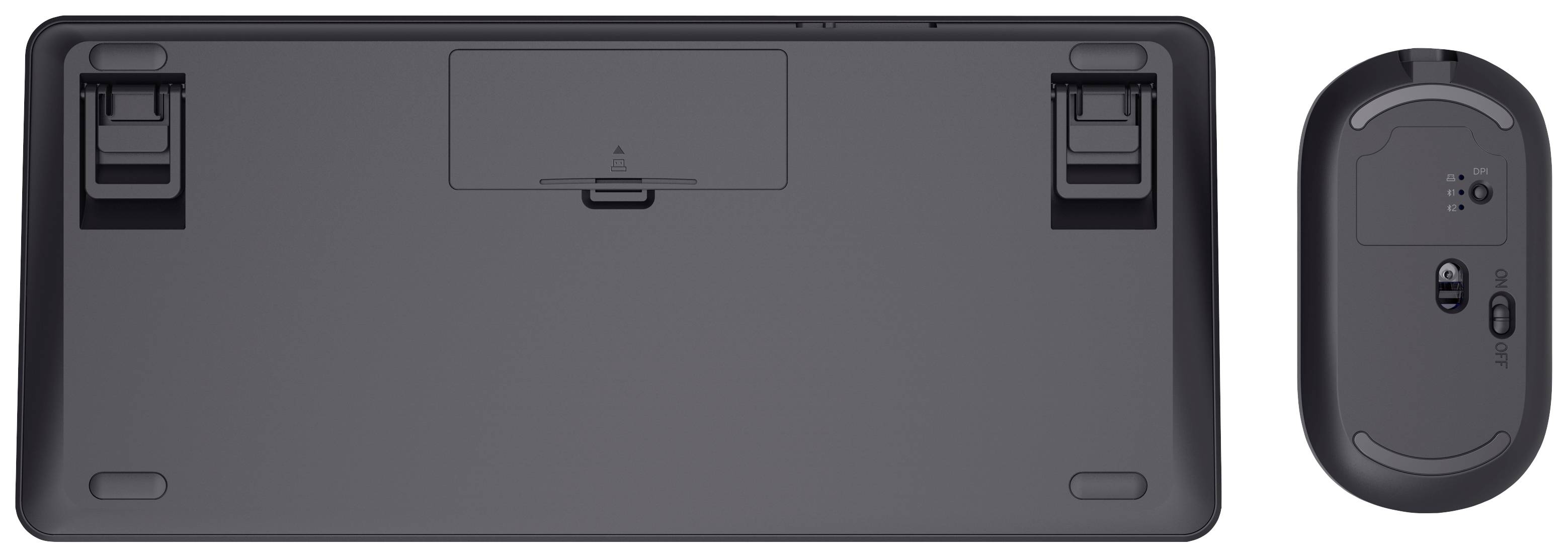 Trust Lyra WL Bluetooth®, Funk Tastatur, Maus-Set Wiederaufladbar, Geräuscharme Tasten, Spritzwassergeschützt, Multimediatasten