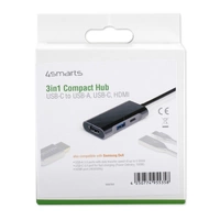 4Smarts 3in1 Kompakt Hub USB 3.0-Hub Grau 4Smarts 3in1 Kompakt Hub USB 3.0-Hub Grau