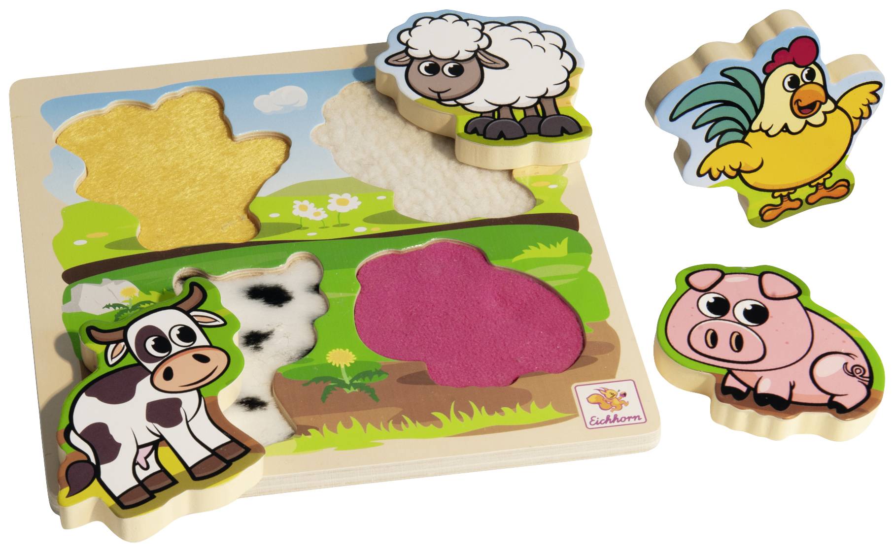 Eichhorn Fühl-Puzzle mit Stoff, 5-tlg. 100003687