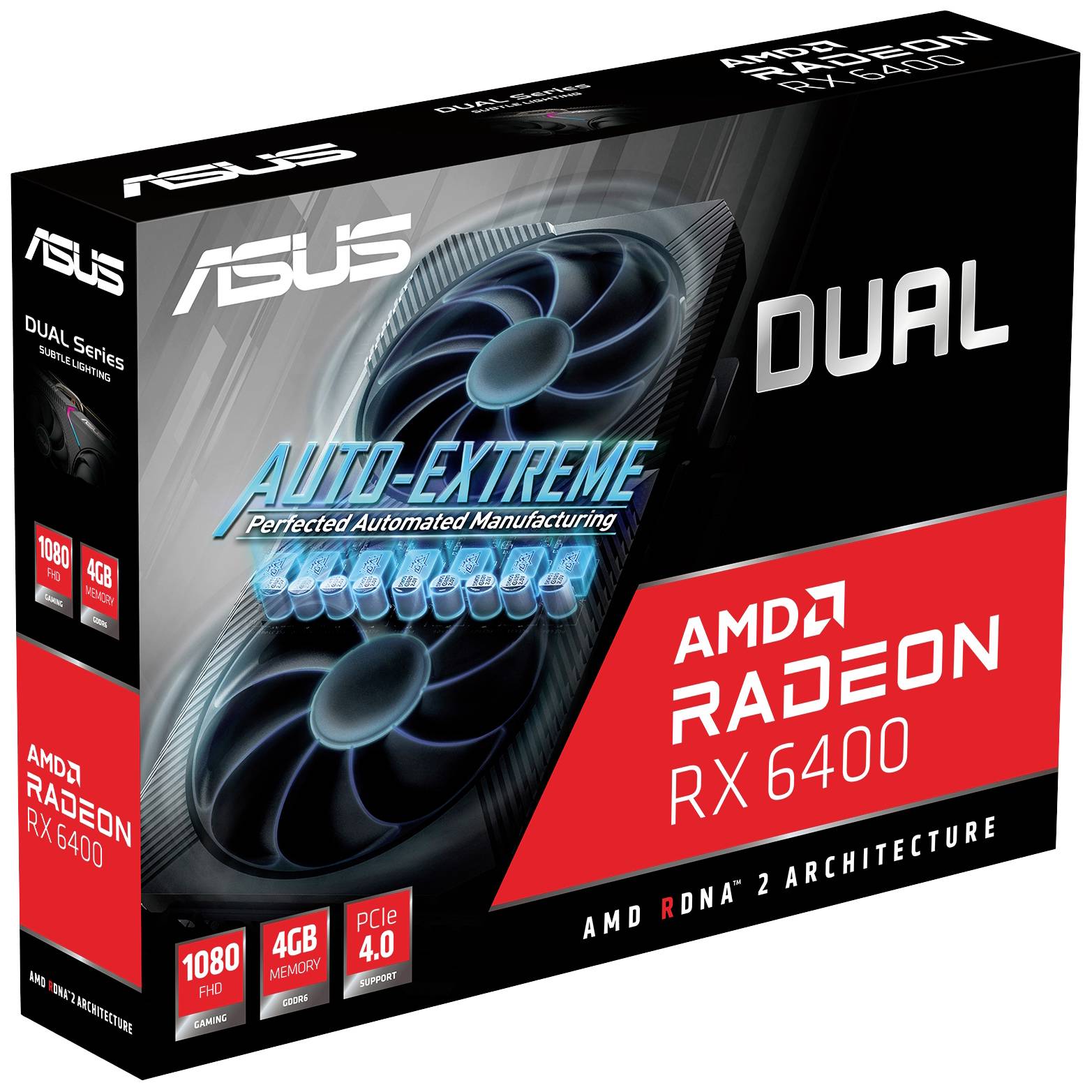 Asus Grafikkarte AMD Radeon RX 6400 Dual 4 GB GDDR6-RAM PCIe HDMI®, DisplayPort