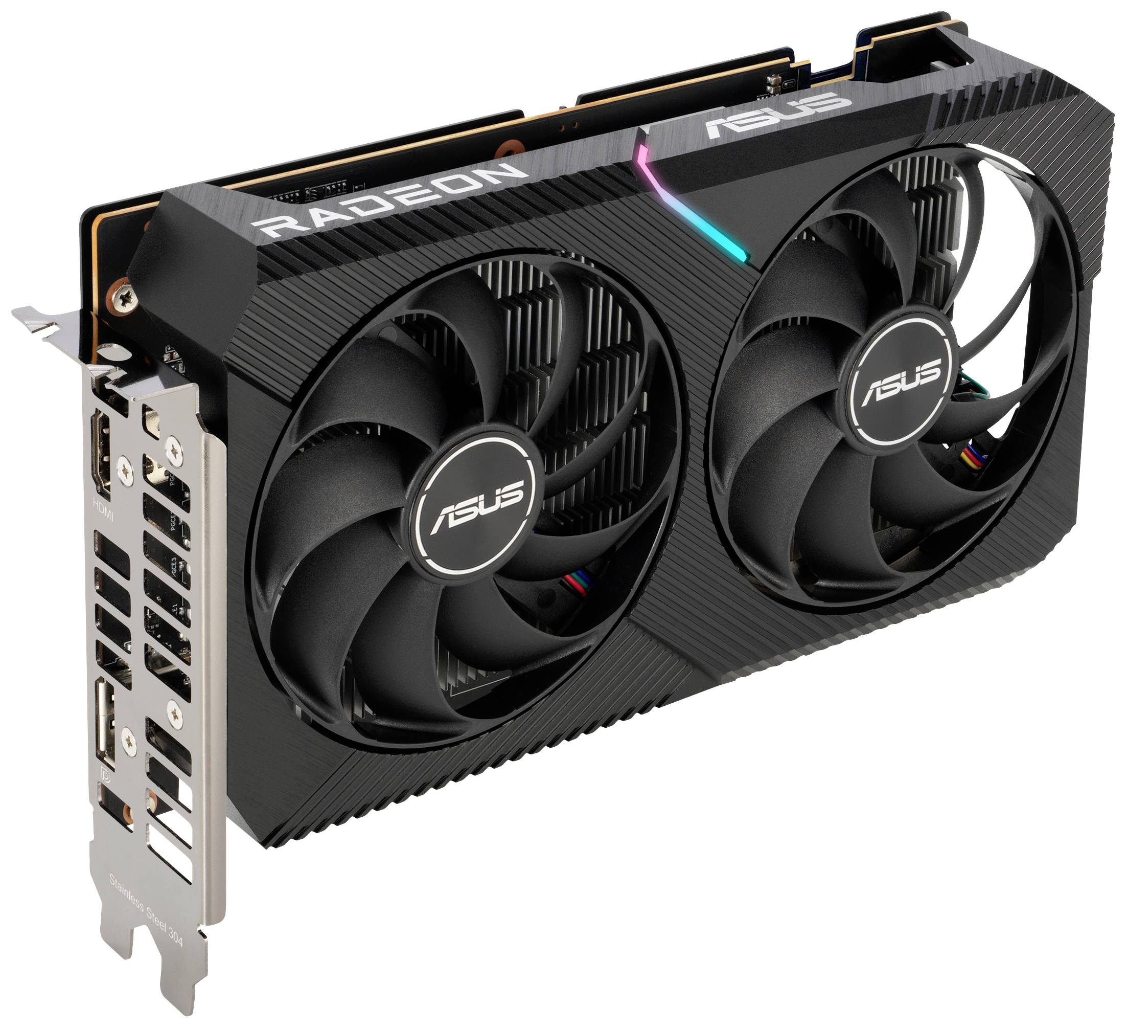 Asus Grafikkarte AMD Radeon RX 6400 Dual 4GB GDDR6-RAM PCIe HDMI®, DisplayPort