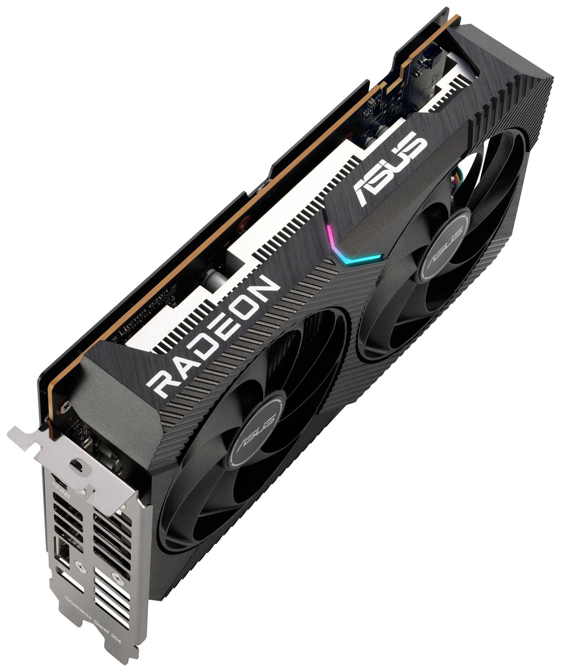 Asus Grafikkarte AMD Radeon RX 6400 Dual 4 GB GDDR6-RAM PCIe HDMI®, DisplayPort