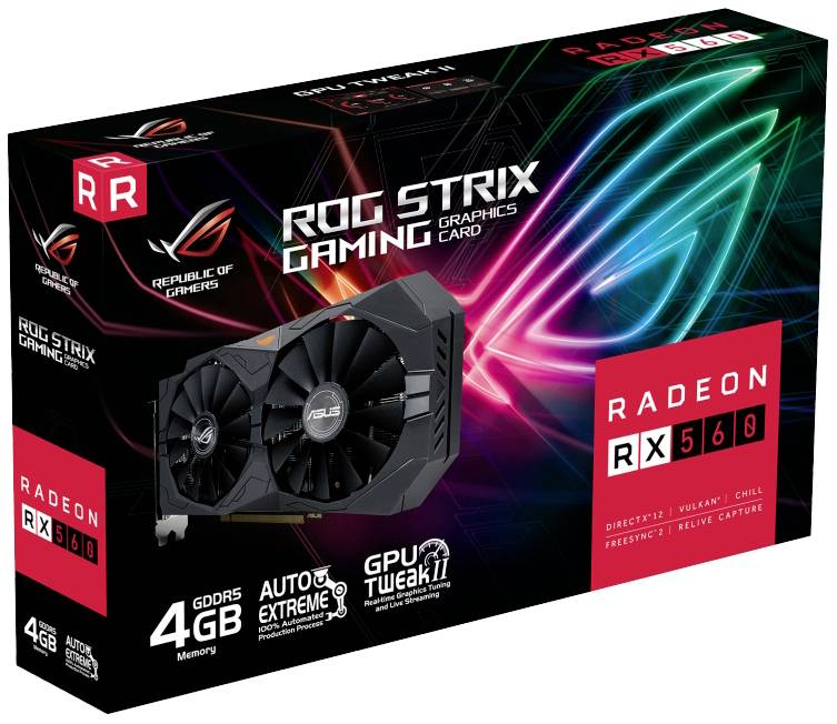 Asus Grafikkarte AMD Radeon RX 560 Gaming 4GB GDDR5-RAM PCIe HDMI®, DVI