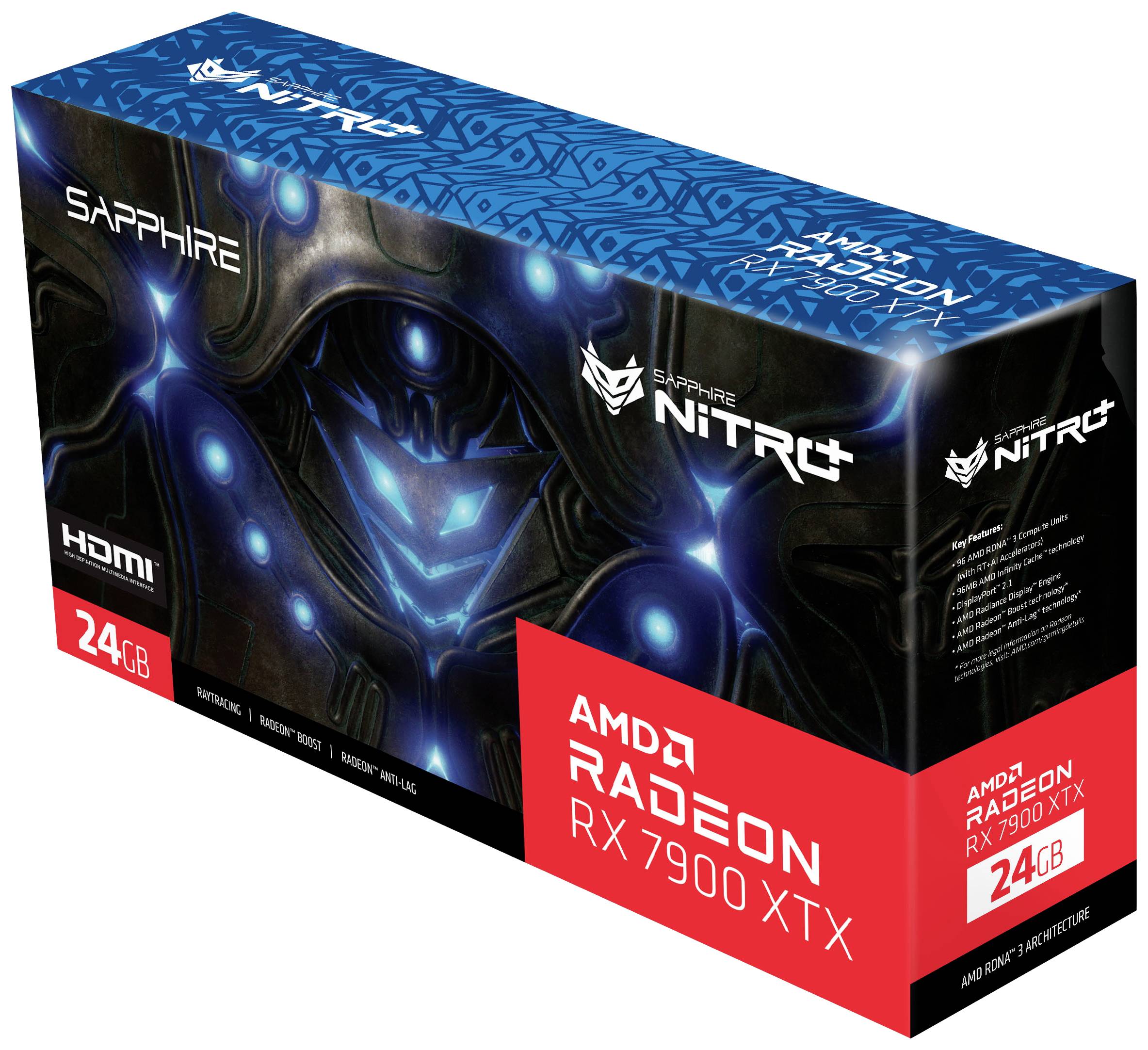 Sapphire Grafikkarte AMD Radeon RX 7900 XTX Nitro+ 24 GB GDDR6-RAM PCIe HDMI®, DisplayPort Übertaktet / Overclocked