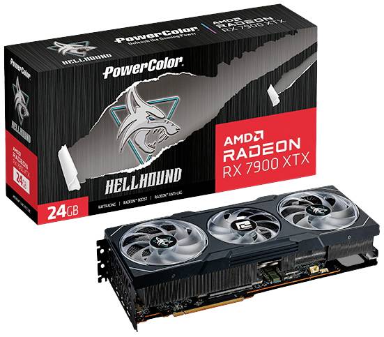 Powercolor Grafikkarte AMD Radeon RX 7900 XTX Hellhound 24 GB GDDR6-RAM PCIe HDMI®, DisplayPort Übertaktet / Overclocked