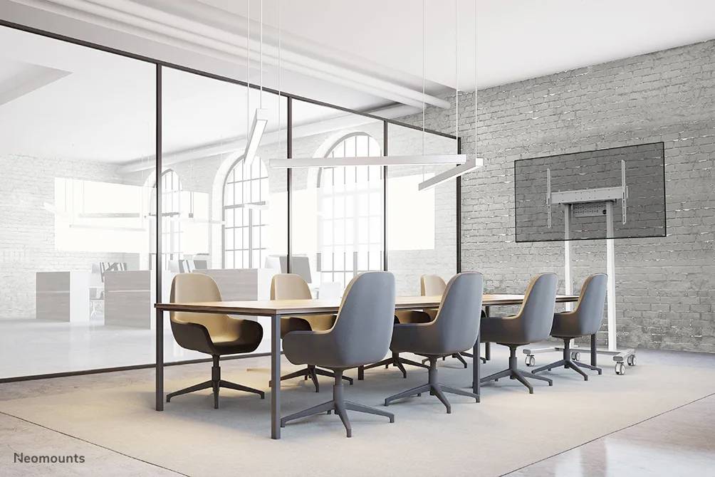 Neomounts FL55-875WH1 TV-Rollwagen Motorisiert, Höhenverstellbar, Mit Fernbedienung 139,7 cm (55") - 254,0 cm (100") Weiß