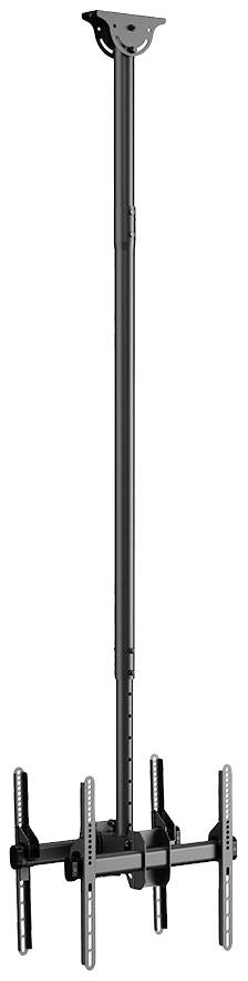 Halterung für Deckenmontage eines Fernsehers, verstellbar in der Höhe, robustes Design, geeignet für verschiedene Bildschirmgrößen.