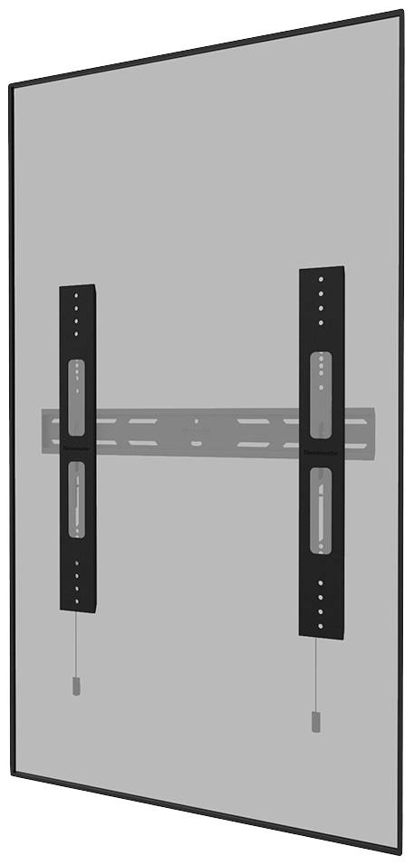 Abgebildet ist eine Wandhalterung für einen Fernseher, montiert auf einer grauen Fläche.