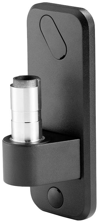 Magnetischer Türstopper in Schwarzsilber, zur Montage an der Wand. Verhindert Türzuschlagen und schützt Wandoberfläche.