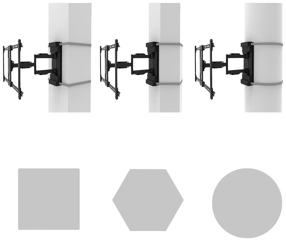 Neomounts WL40S-910BL16 TV-Säulenhalterung Ausziehbar, Neigbar 101,6cm (40") - 177,8cm (70") Ausziehbar, Neigbar, Schwenkbar