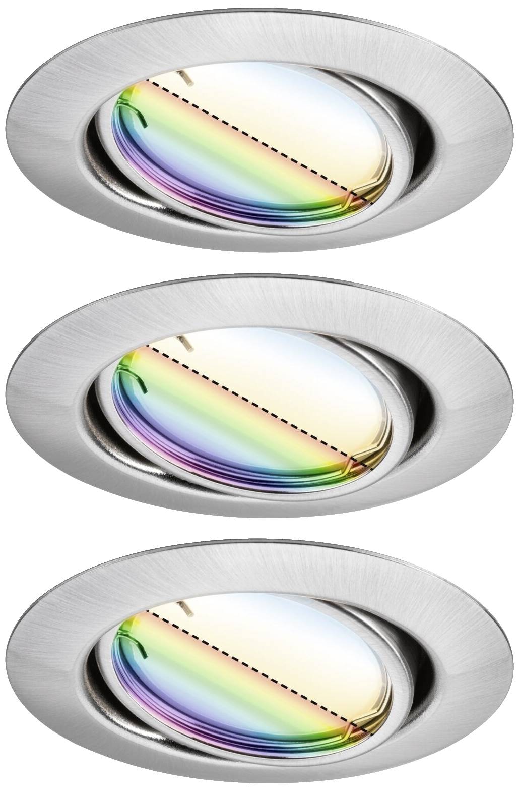 Paulmann 92467 LED-Einbauleuchte 3er Set LED 14.7 W Eisen (gebürstet)