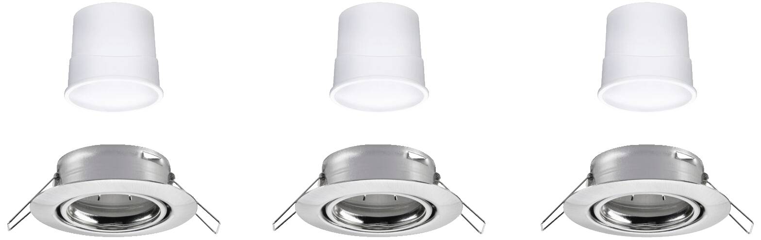 Paulmann 92467 LED-Einbauleuchte 3er Set LED 14.7W Eisen (gebürstet)