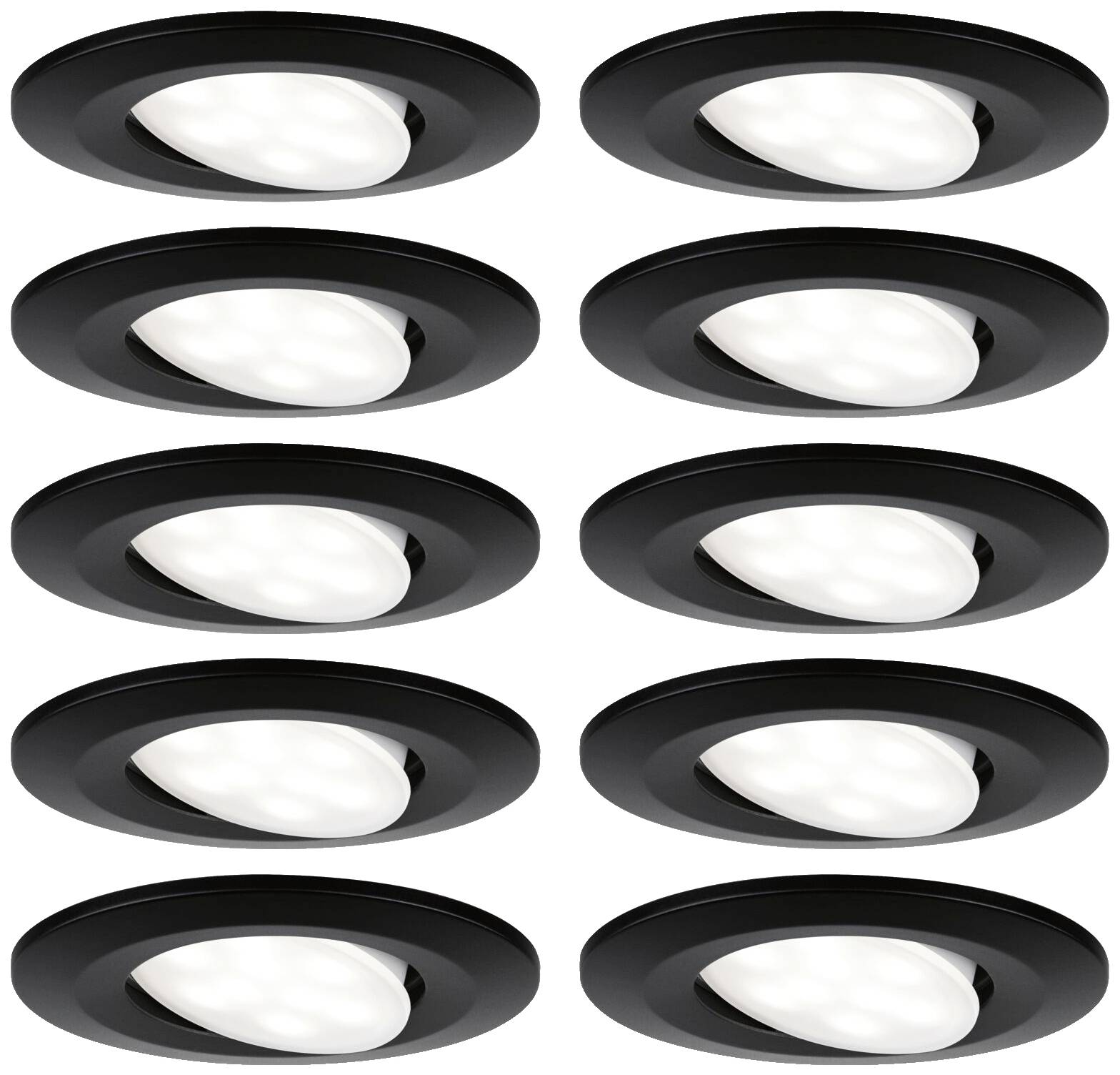 Paulmann 92462 LED-Einbauleuchte 10er Set LED 60W Schwarz (matt)