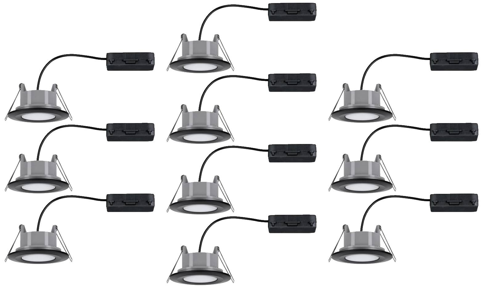Paulmann 92462 LED-Einbauleuchte 10er Set LED 60W Schwarz (matt)