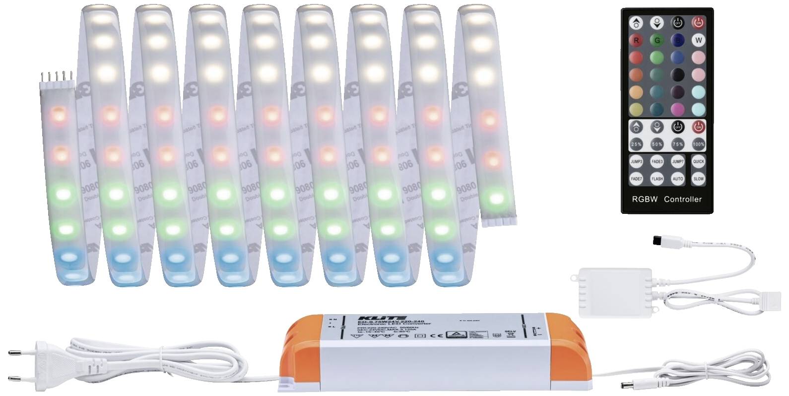 Paulmann 70529 LED-Streifen-Basisset 230V 3m Warmweiß, RGBW 1 Set