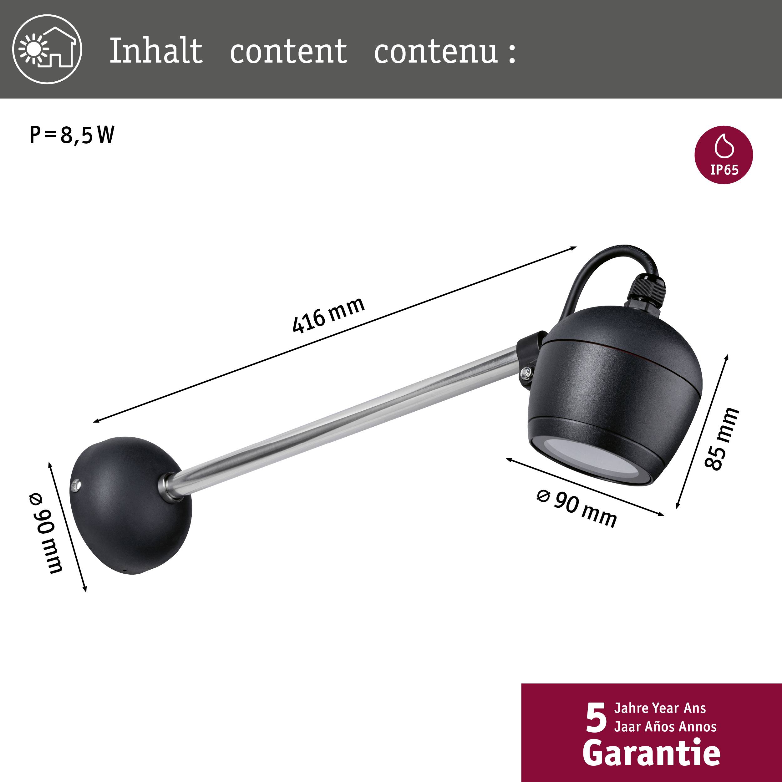 Paulmann 94778 LED-Außenwandleuchte LED 8W Anthrazit