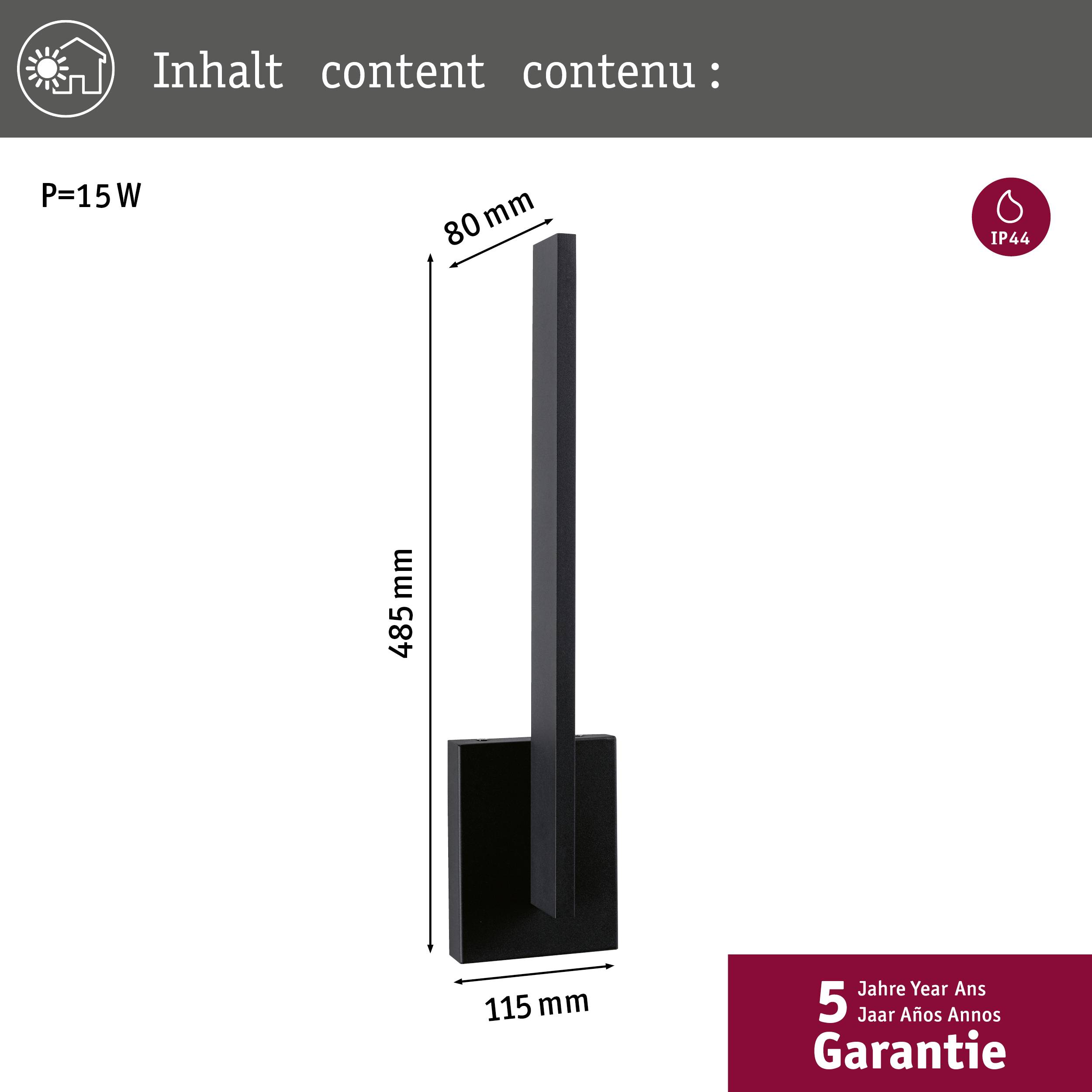 Paulmann 94786 LED-Außenwandleuchte LED 13.5W Anthrazit