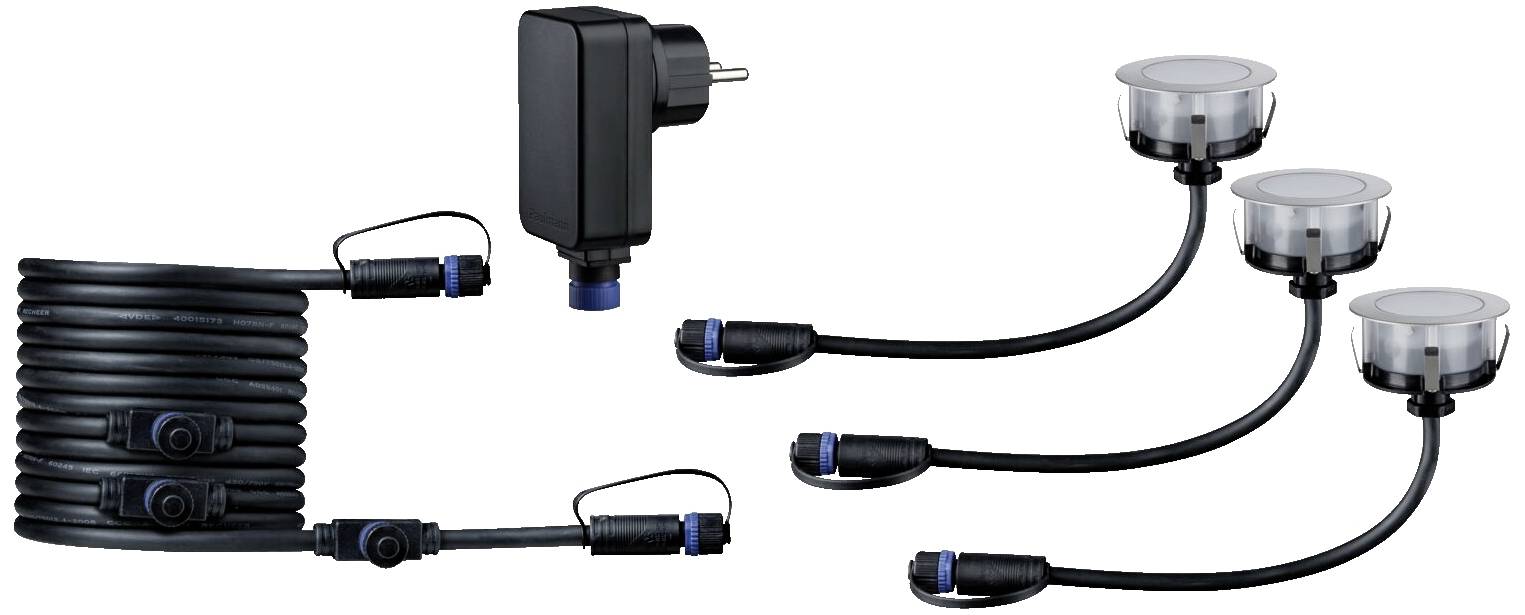 Paulmann 94752 Beleuchtungssystem Plug & Shine LED-Außeneinbauleuchten (Basis-Set) LED 6W Warmweiß Edelstahl