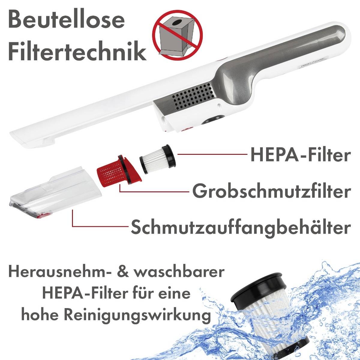 Profi-Care PC-AKS 3102 Akku-Handstaubsauger 7W Beutellos